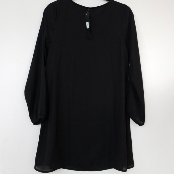 Black Tunic dress with detailed neckline - Picture 3 of 4